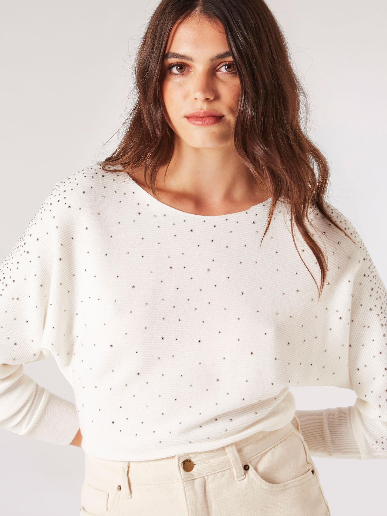 White hot sale batwing sweater