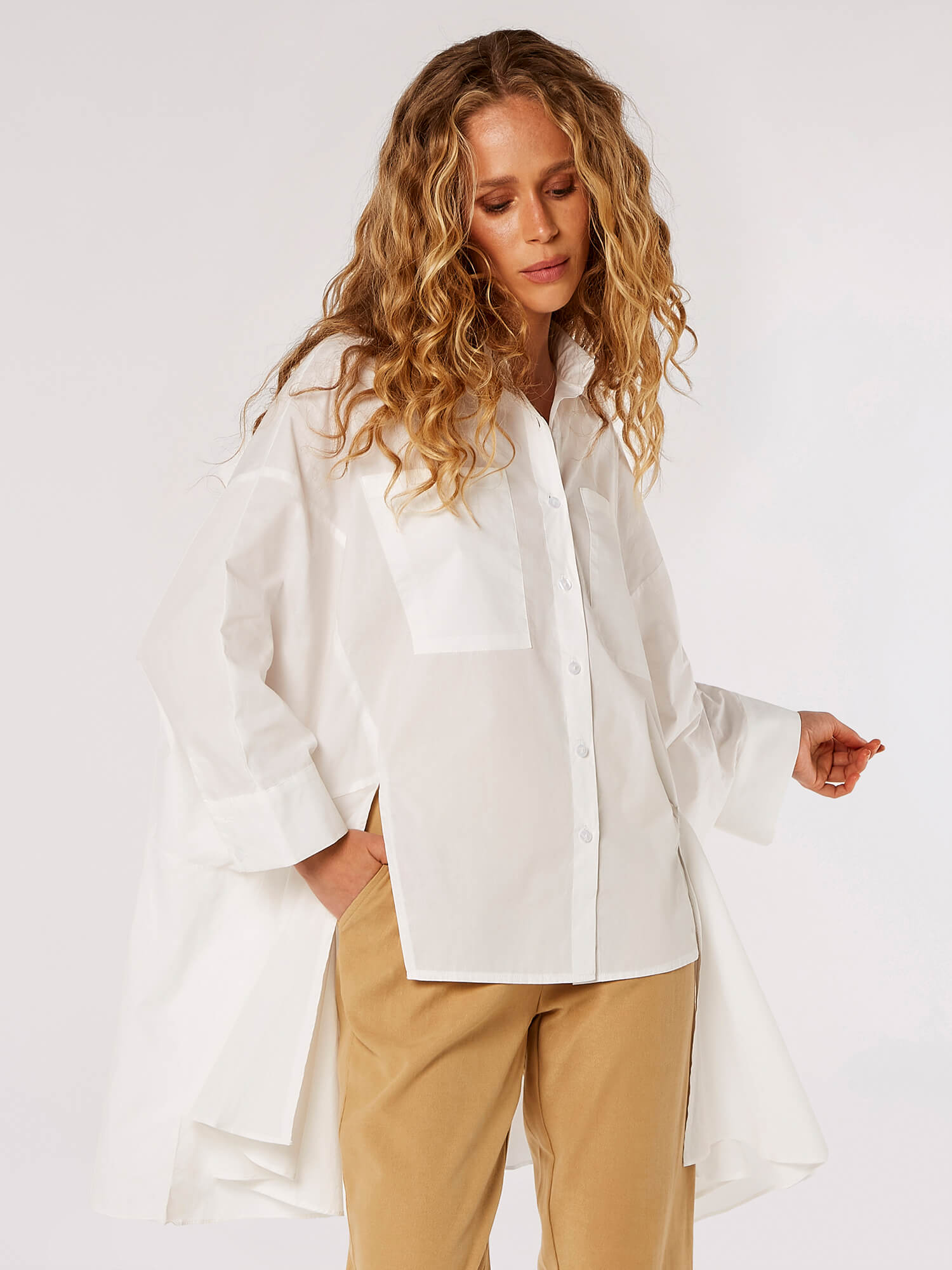 Oversized Statement Cotton Shirt | Apricot Clothing