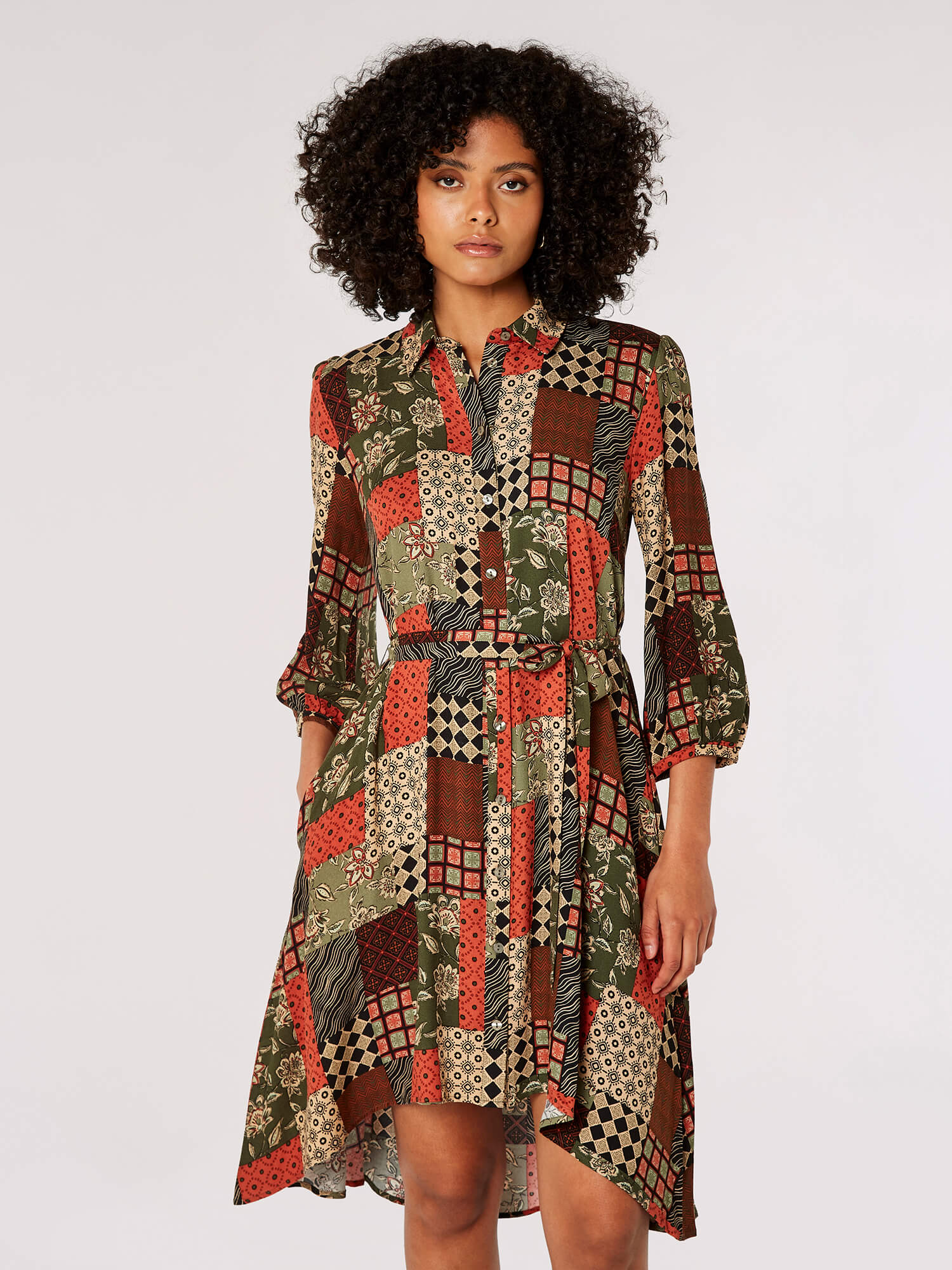 Patchwork Shirt Mini Dress | Apricot Clothing