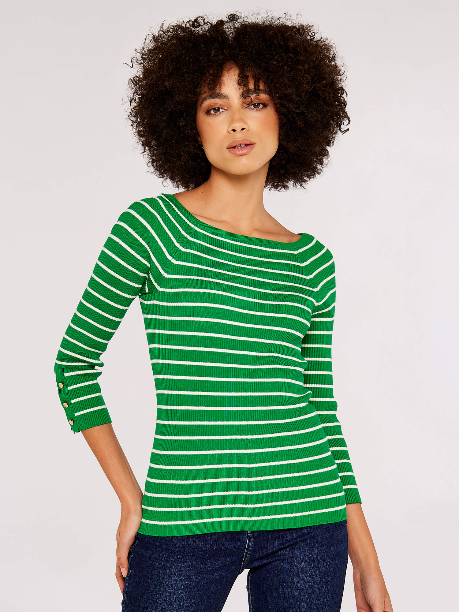 Stripe Ribbed Jumper | Apricot Clothing