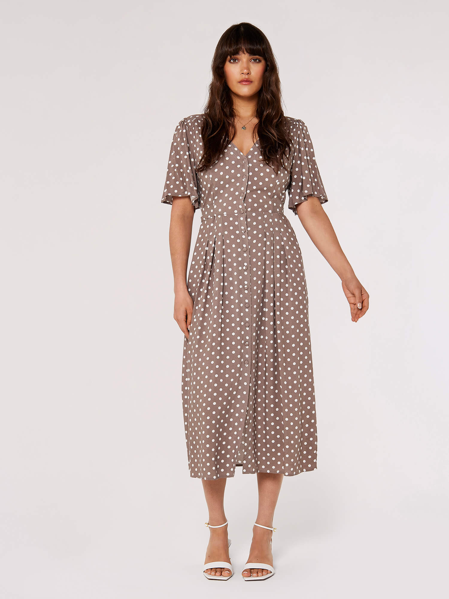 Grey polka shop dot dress