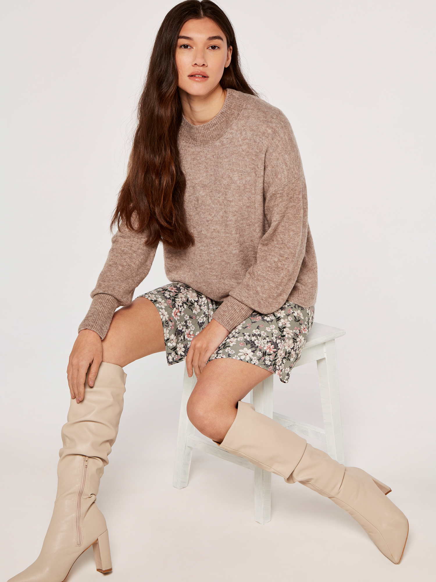 Mock Neck Jumper | Apricot Clothing