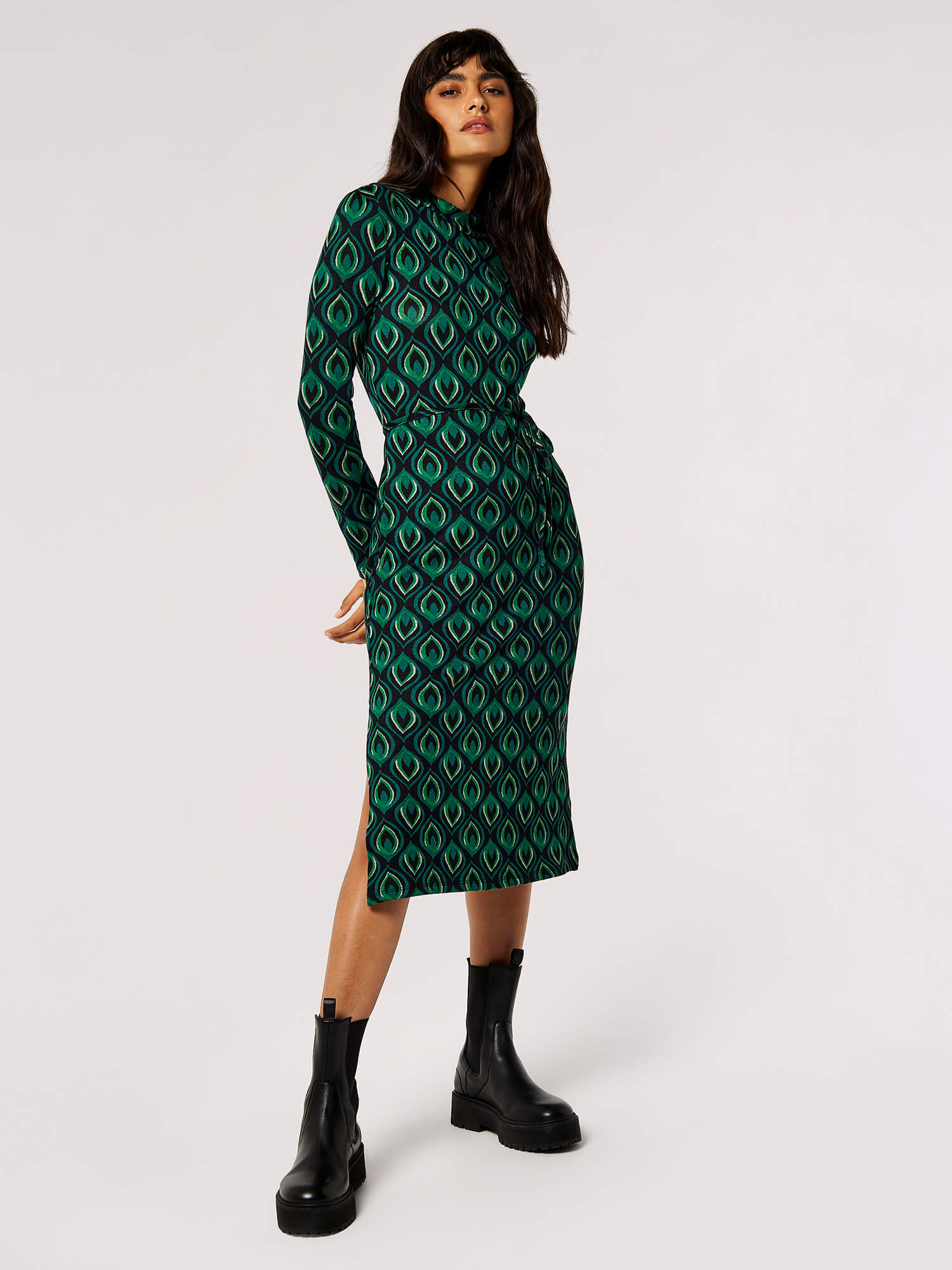 Snake print hot sale split dress