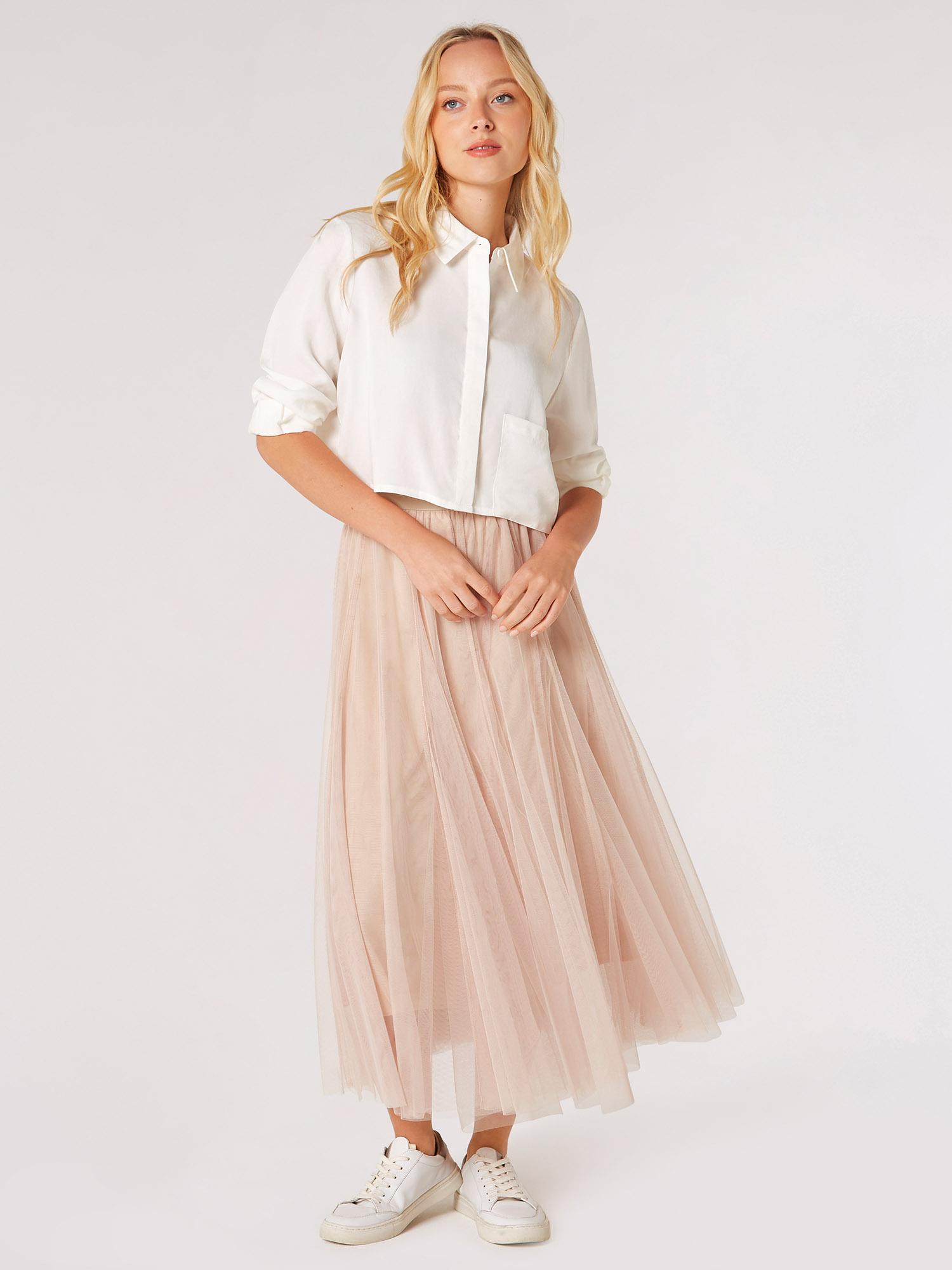 Tulle A-Line Midaxi Skirt | Apricot Clothing