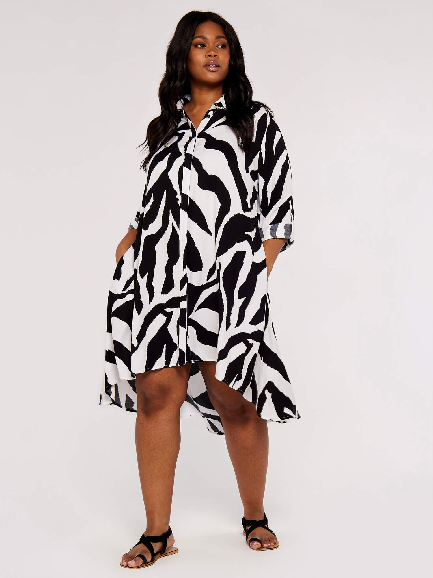 Curve Zebra Oversized Dress | Apricot Clothing