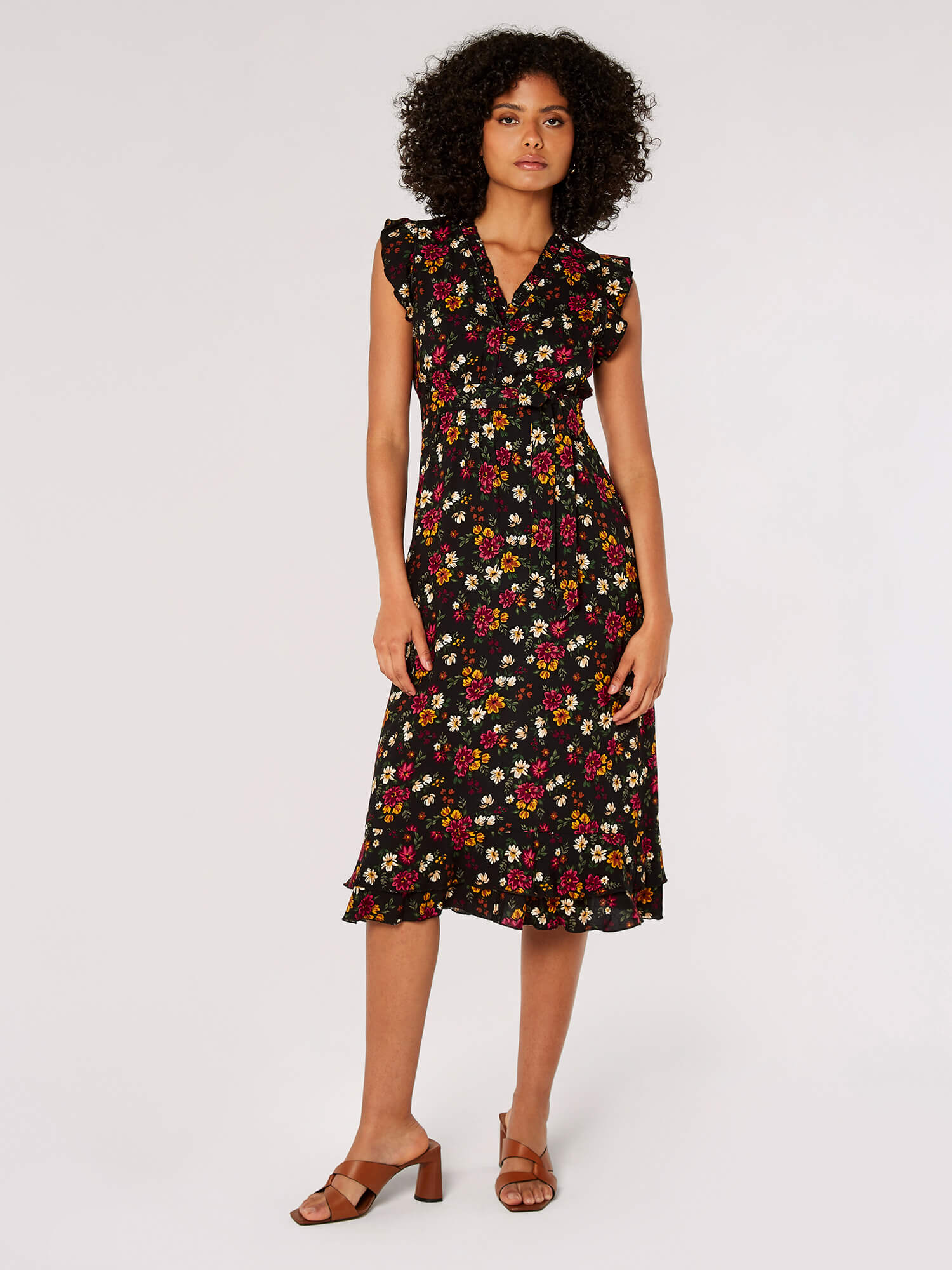 Black floral sheath store dress