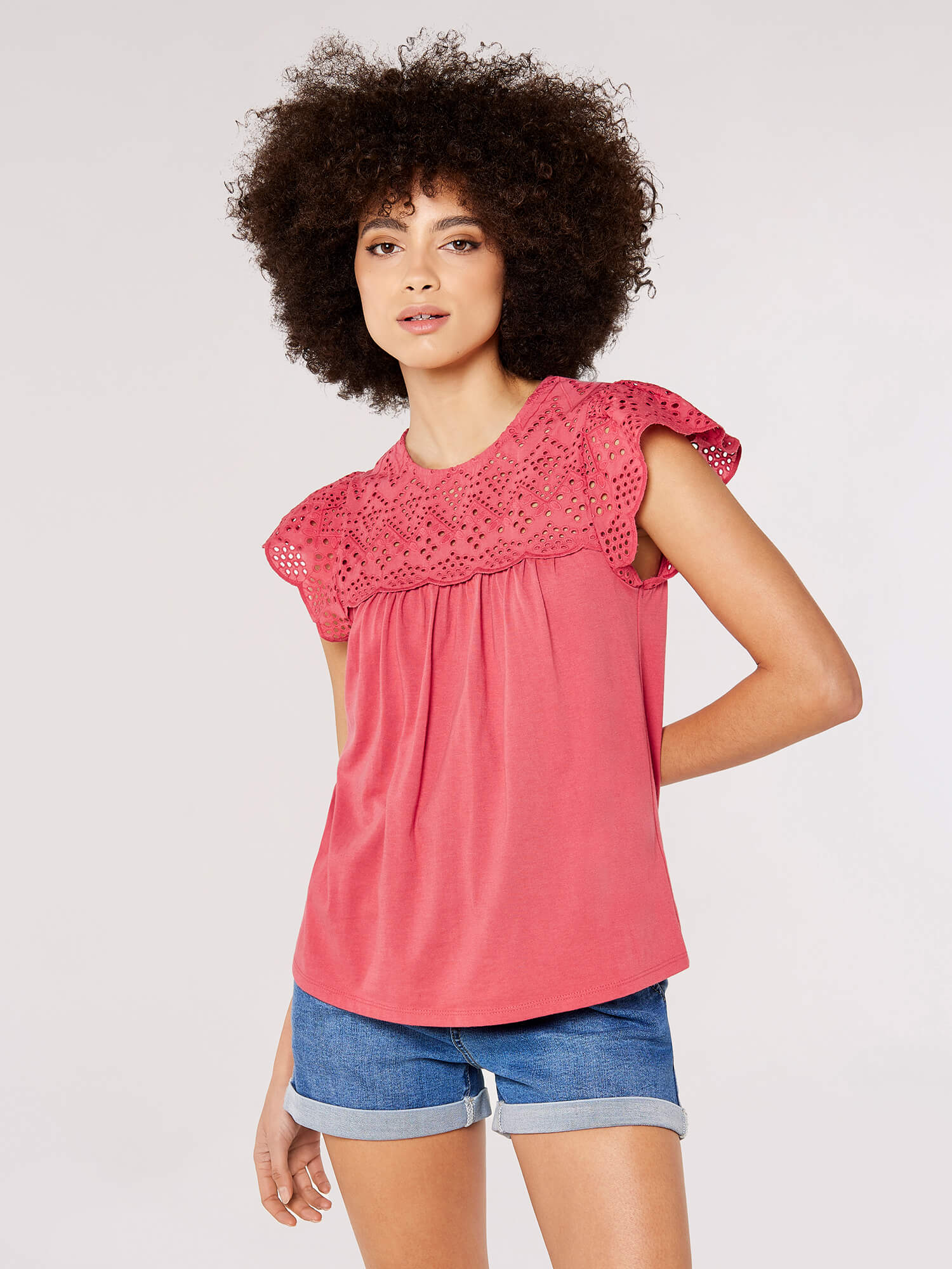 Cutwork Jersey Blouse | Apricot Clothing