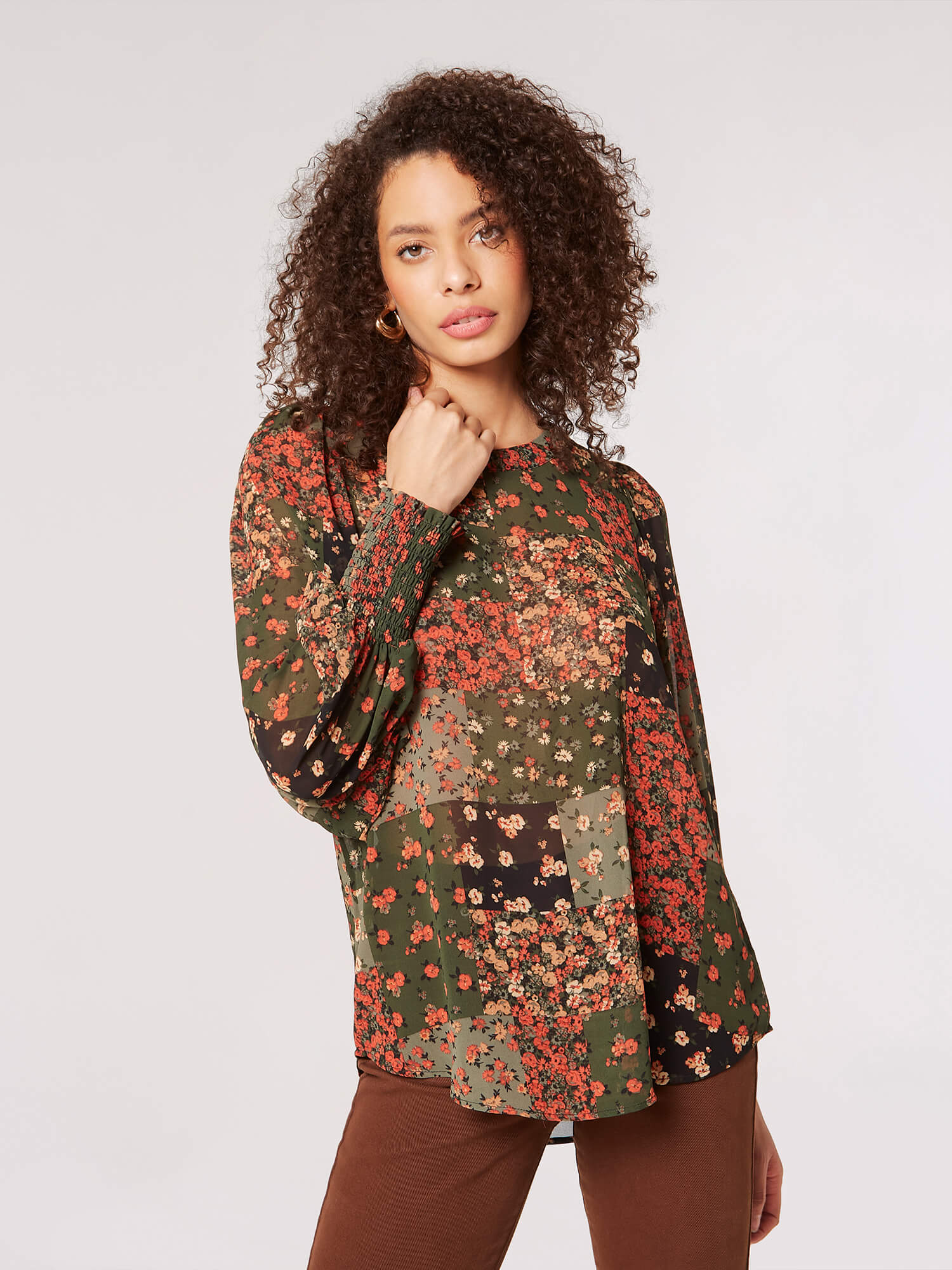 Patchwork Ditsy Floral Top | Apricot Clothing