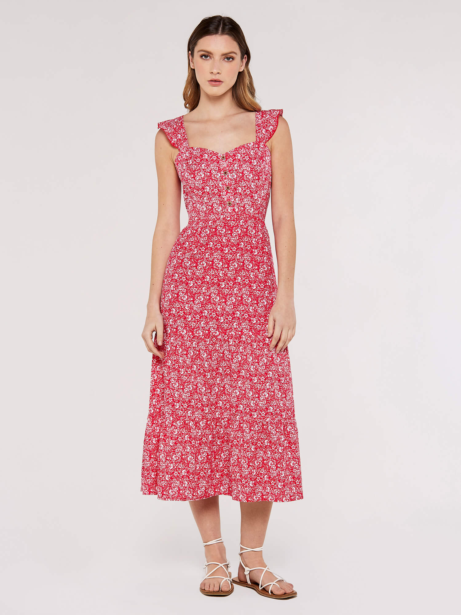 Ditsy Floral Tiered Midi Dress | Apricot Clothing