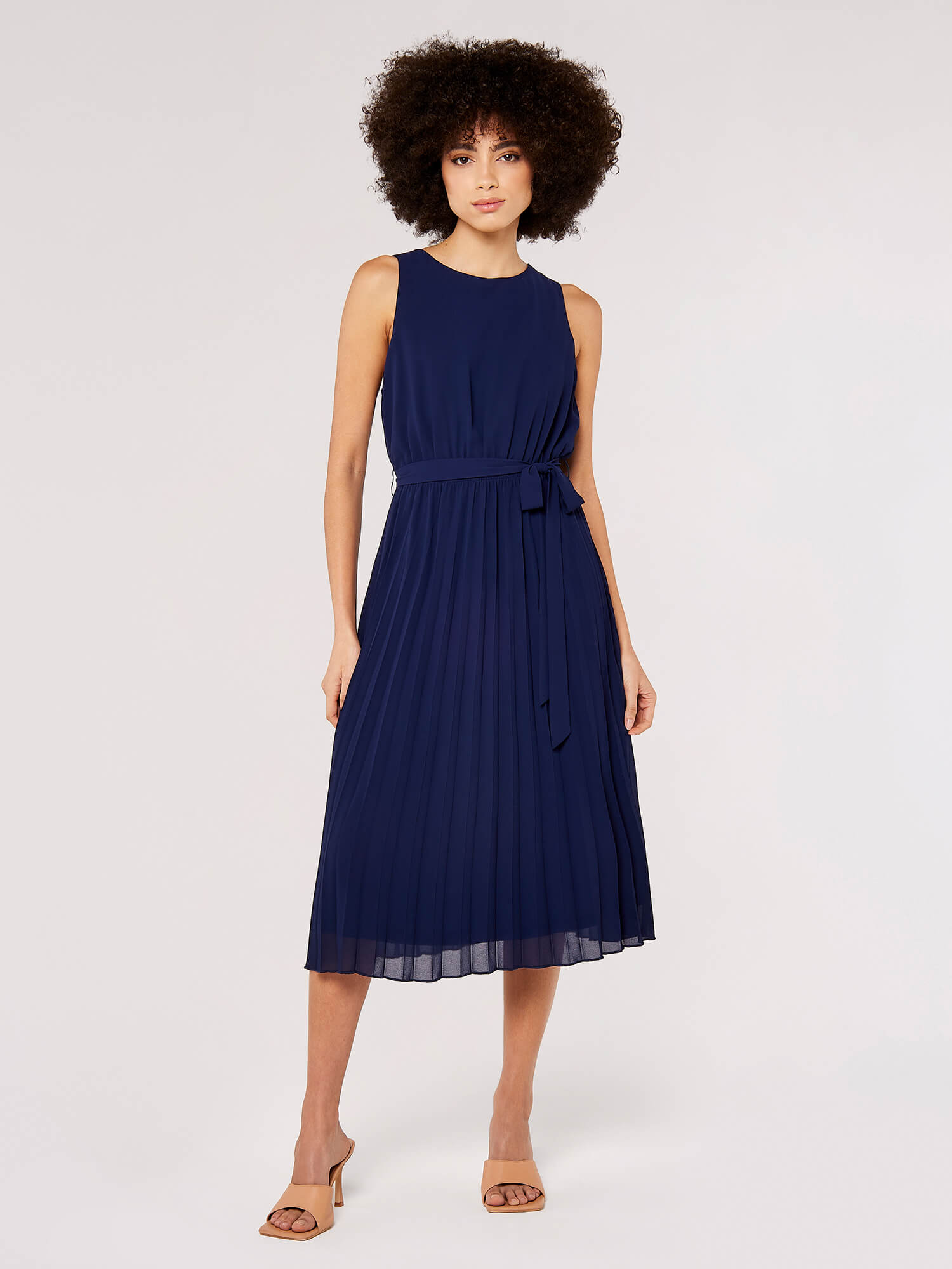 Navy pleated hotsell midi skirt uk