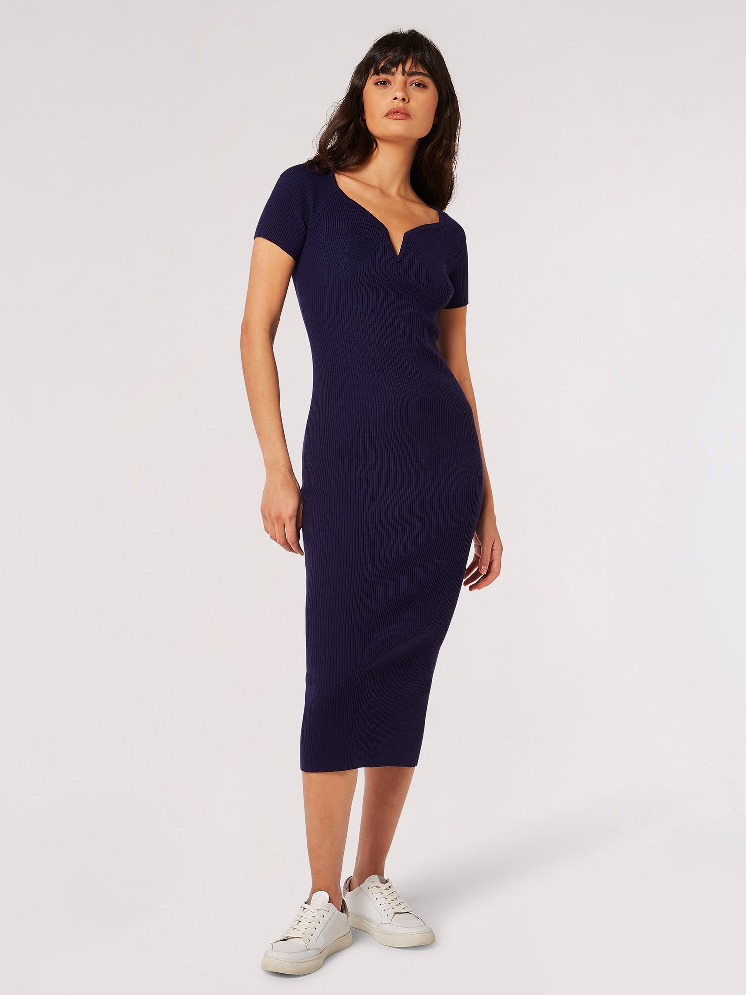 Navy blue hotsell midi dress bodycon