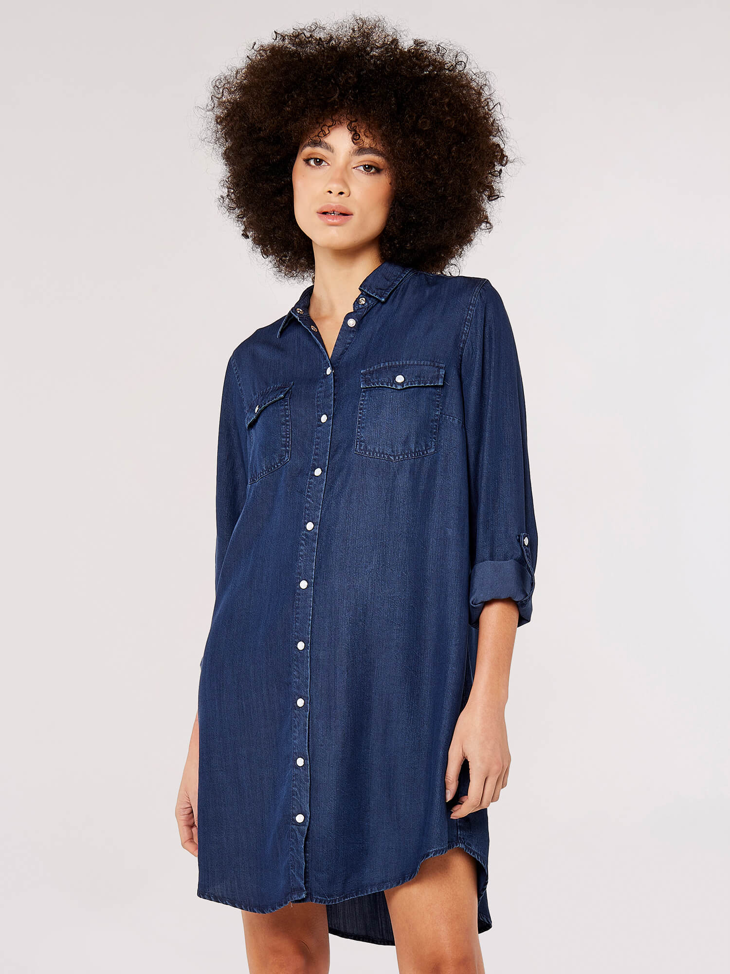 Denim Shirt Mini Dress | Apricot Clothing