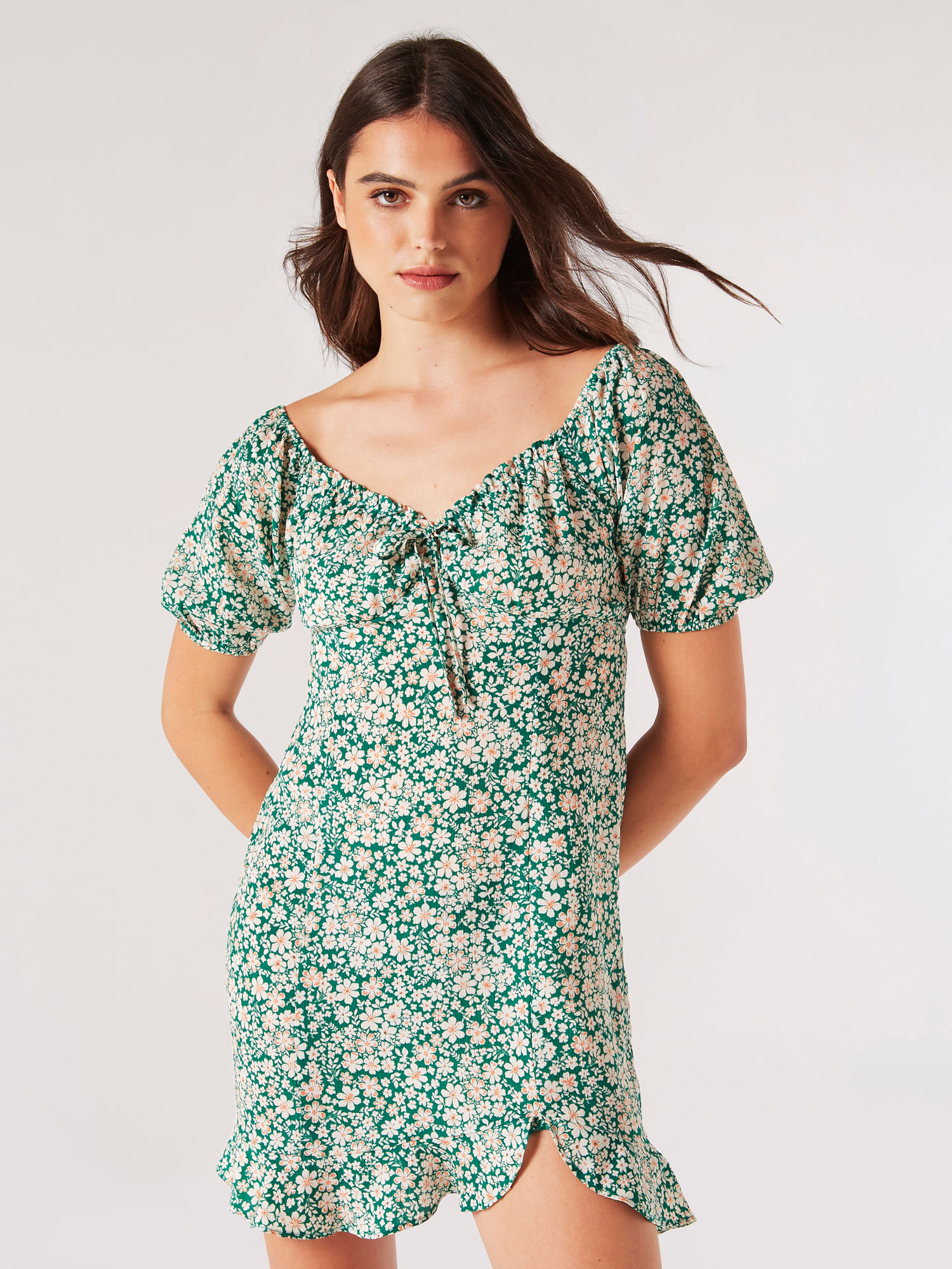 Ditsy Floral Milkmaid Mini Dress | Apricot Clothing