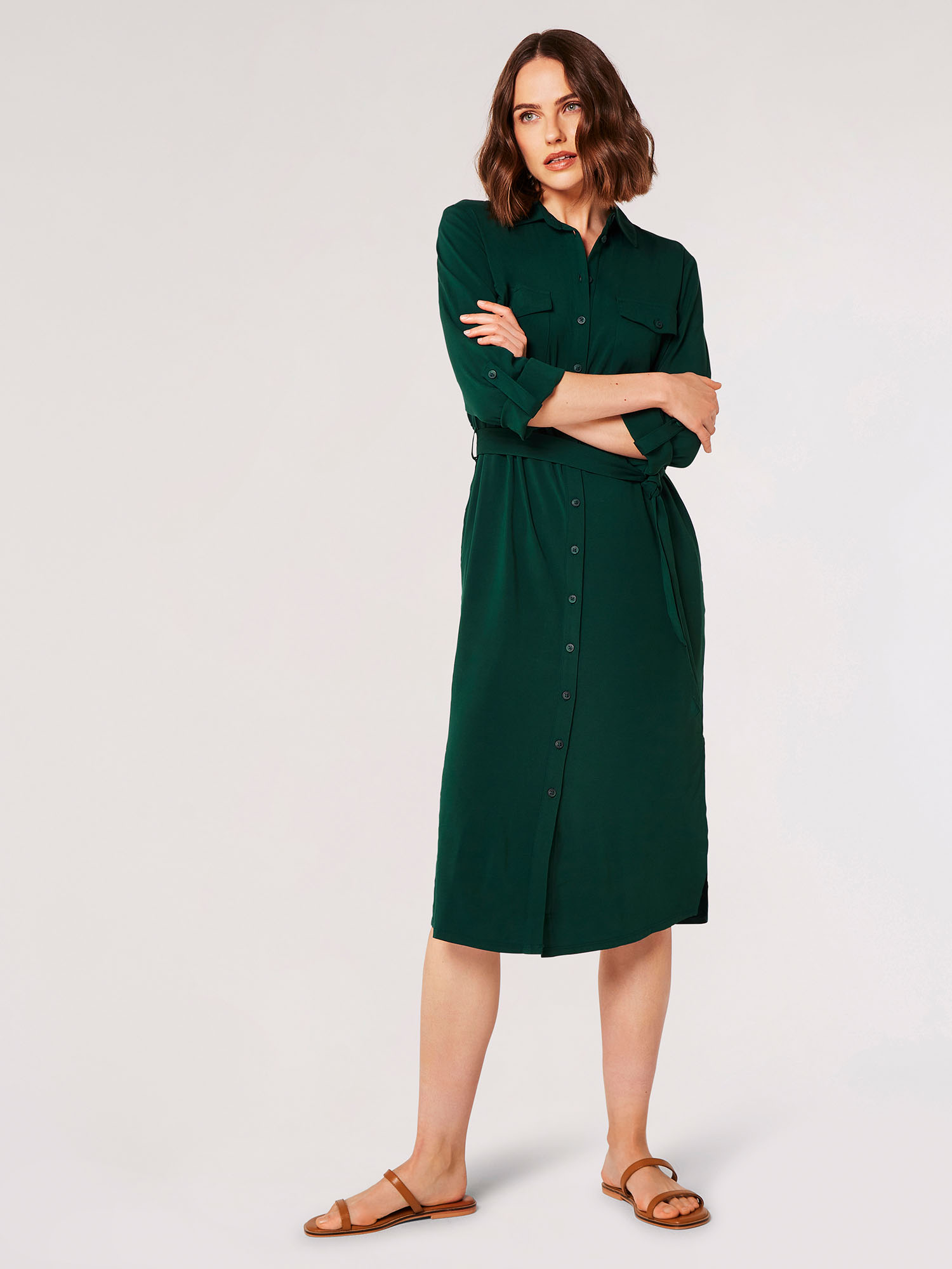 Green utility shirt on sale dress