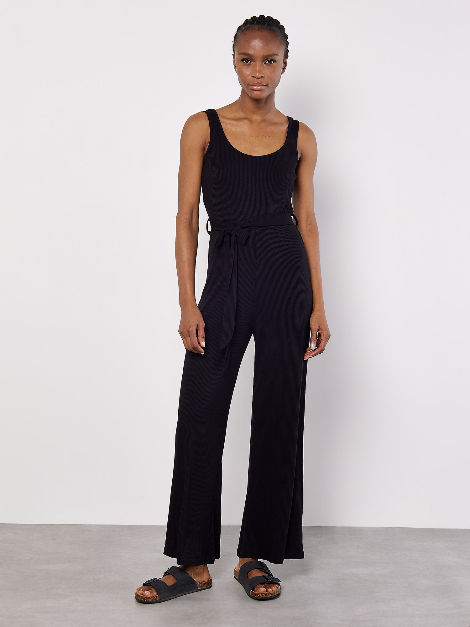 Sleeveless Ribbed Jersey Jumpsuit | Apricot Clothing