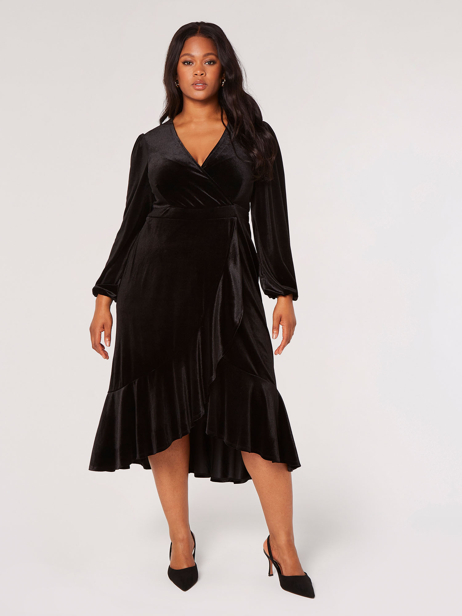 Plus size velvet dresses uk sale