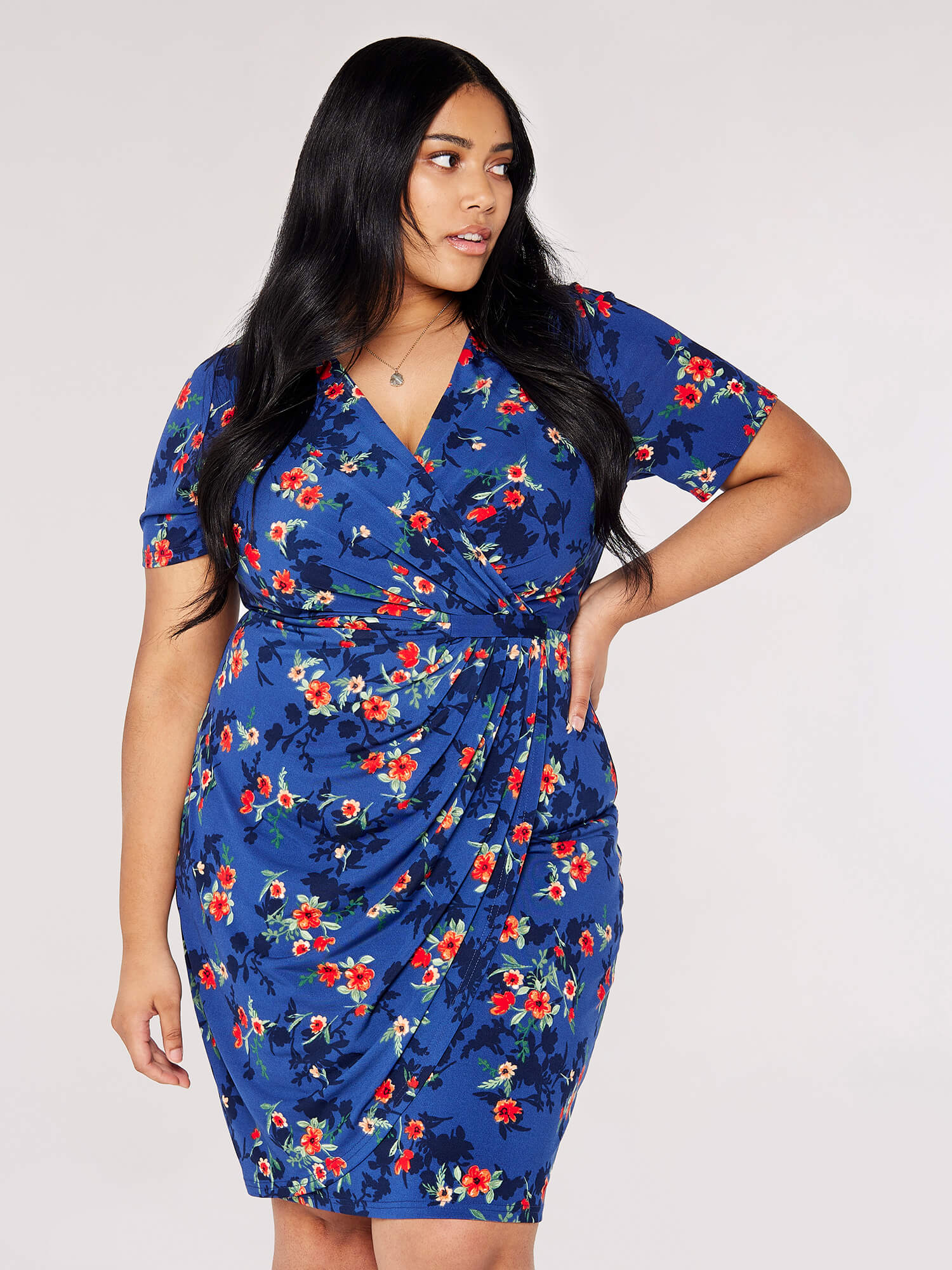 Curve Floral Mini Dress | Apricot Clothing