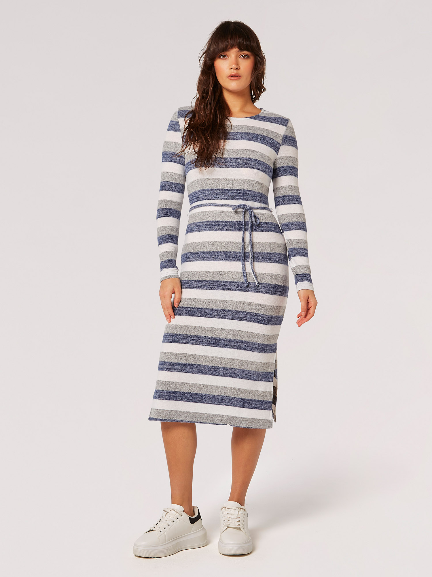 Soft Touch Stripe Midi Dress | Apricot Clothing