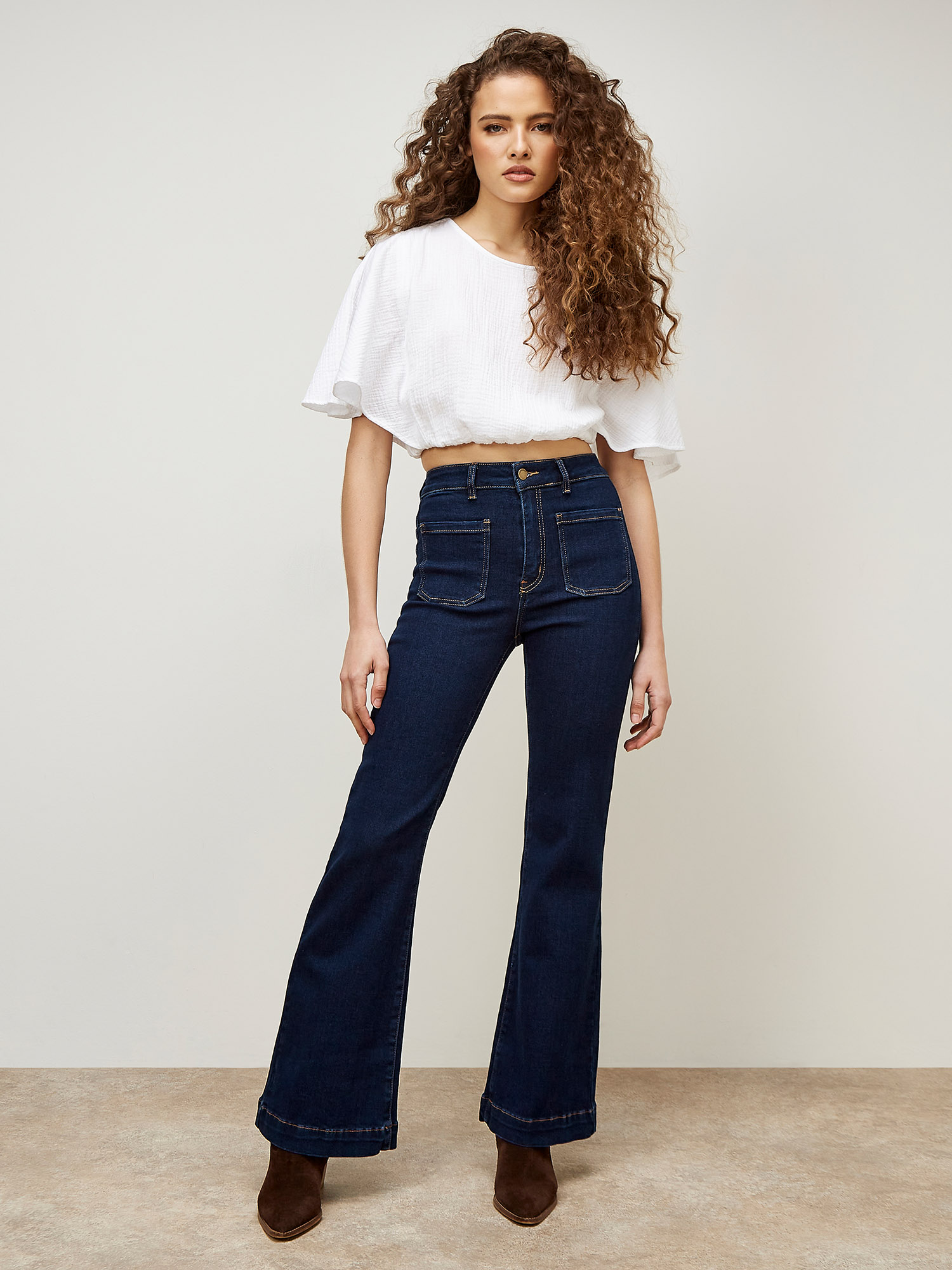 Luci Flare Dark Wash Jeans | Apricot Clothing